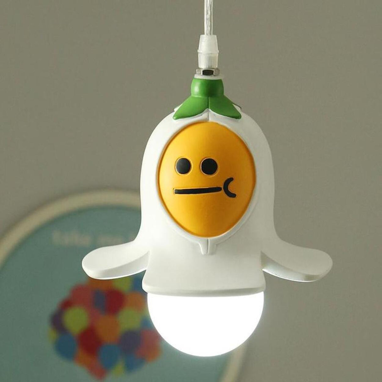 Playful Children Room Cartoon White Ghost Pendant Light Image - 8