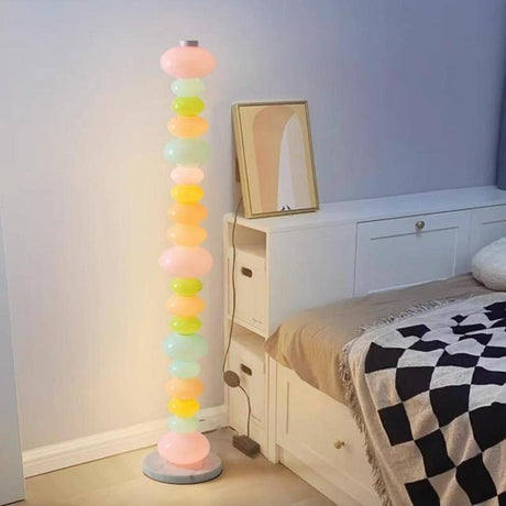 Playful Colorful Stacked Candy Stone Floor Lamp Image - 1