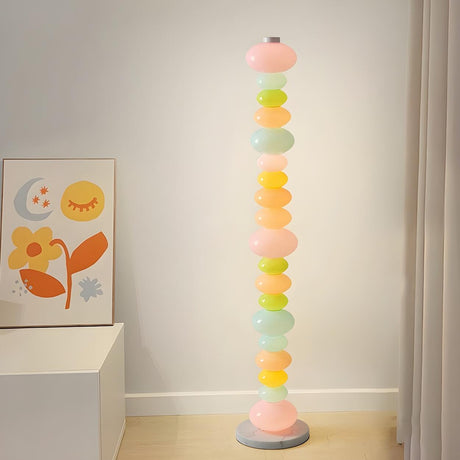 Playful Colorful Stacked Candy Stone Floor Lamp Image - 2