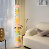 Playful Colorful Stacked Candy Stone Floor Lamp Image - 4