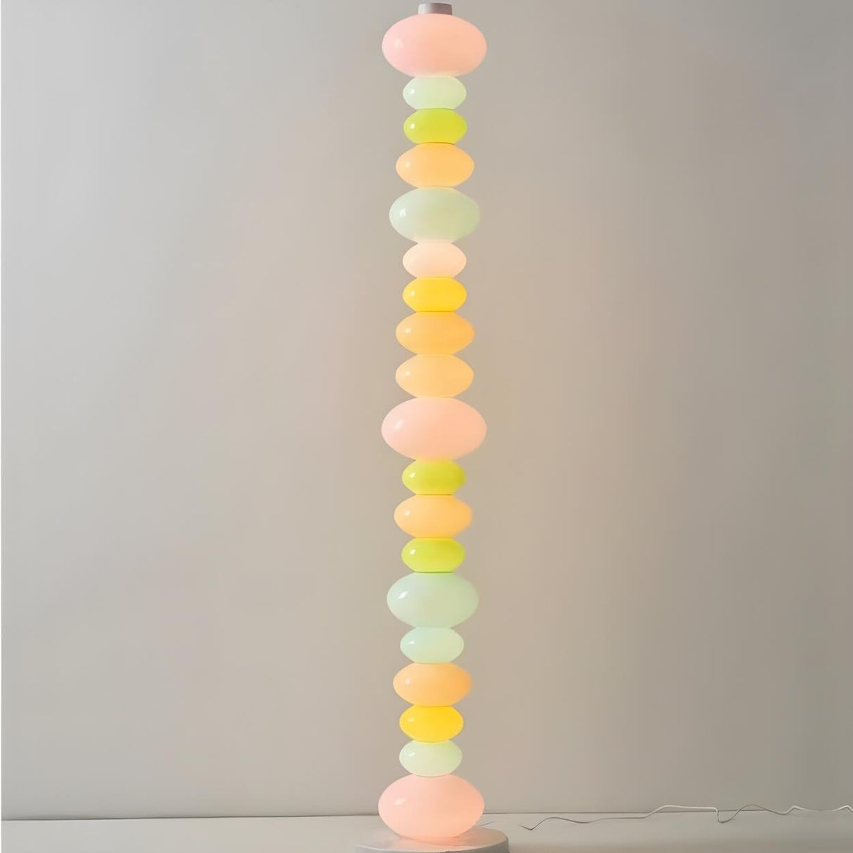 Playful Colorful Stacked Candy Stone Floor Lamp Image - 8