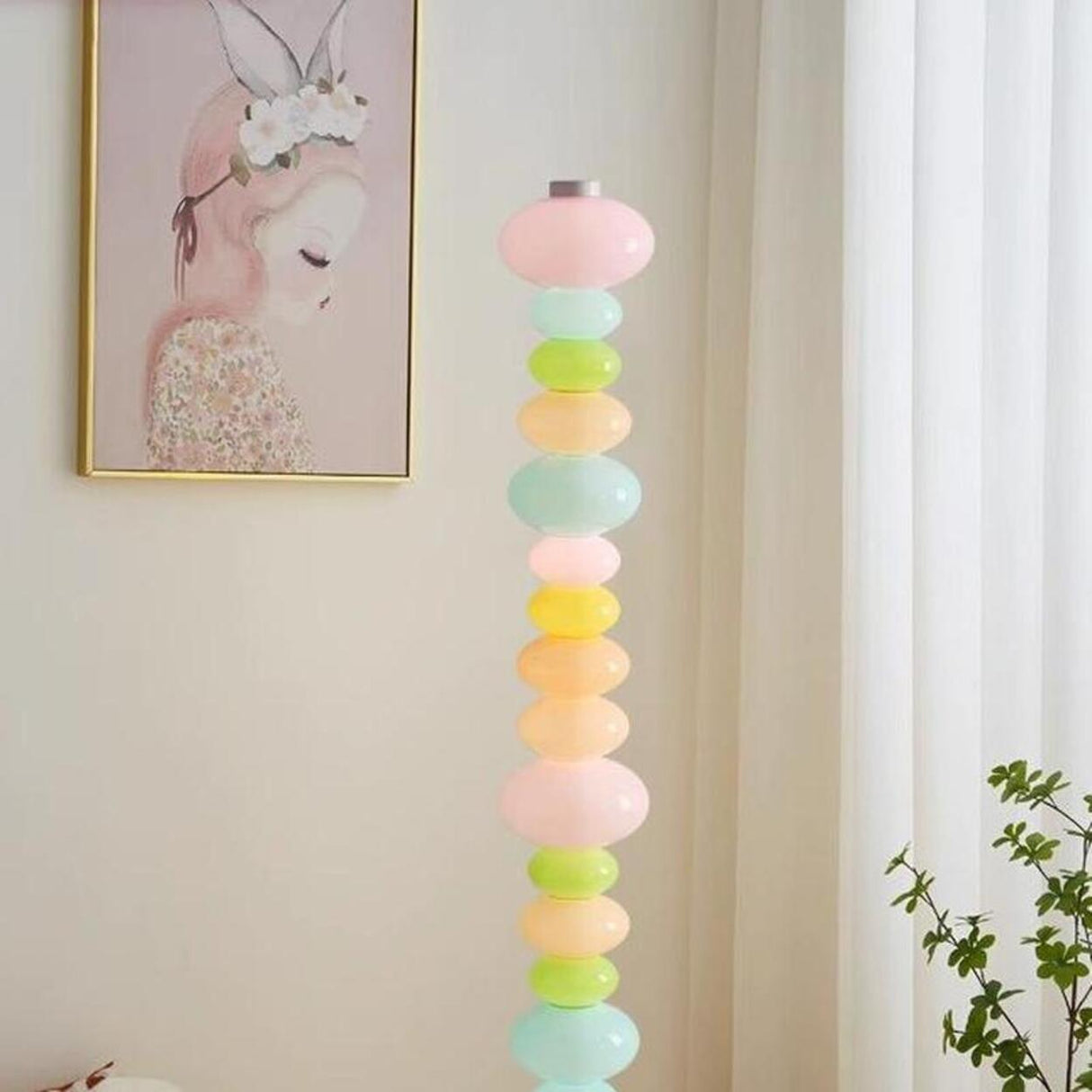 Playful Colorful Stacked Candy Stone Floor Lamp Image - 9