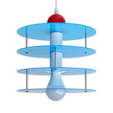 Playful Layered Disc Acrylic Blue Kids Room Pendant Light Image - 10