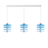 Playful Layered Disc Acrylic Blue Kids Room Pendant Light Image - 5