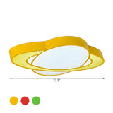 Playful Yellow Planet LED Flush Mount Ceiling Light #size