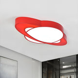 Playful Yellow Planet LED Flush Mount Ceiling Light Image - 4