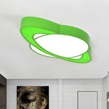 Playful Yellow Planet LED Flush Mount Ceiling Light Image - 8