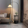 Pleated Cone Modern Arched Floor Lamp with Shelves Image - 5