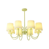 Pleated Green Curve Arm Metal Living Room Chandelier Image - 12