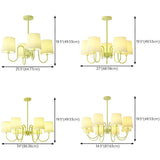 Pleated Green Curve Arm Metal Living Room Chandelier #size