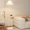 Pleated Shade Curved Stand and Side Table Floor Lamp Image - 3