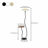 Pleated Shade Modern Black Floor Lamp with Side Table #size