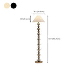 Pleated Shade Modern Stacked Ball Steel Floor Lamp Image - 14