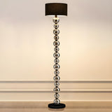 Pleated Shade Modern Stacked Ball Steel Floor Lamp Image - 2