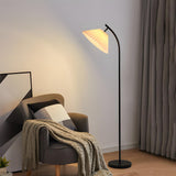 Pleated Shade Simple Black Metal LED Floor Lamp Image - 1