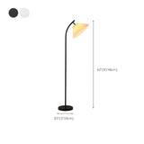 Pleated Shade Simple Black Metal LED Floor Lamp #size