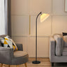 Pleated Shade Simple Black Metal LED Floor Lamp Image - 2