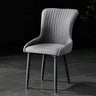 Pleated Wingback Fabric Upholstered Metal Dining Chair Image - 14