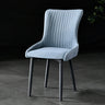 Pleated Wingback Fabric Upholstered Metal Dining Chair Image - 9