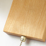 Pleated Wood LED Metal Wall Sconce with Pull Chain Image - 12