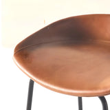 Pleather Bucket Metal Four Legs Footrest Bar Stools Image - 12