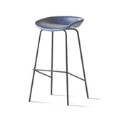 Pleather Bucket Metal Four Legs Footrest Bar Stools Image - 13