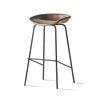 Pleather Bucket Metal Four Legs Footrest Bar Stools Image - 15