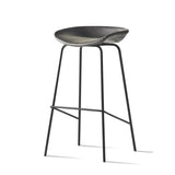 Pleather Bucket Metal Four Legs Footrest Bar Stools Image - 20