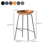 Pleather Bucket Metal Four Legs Footrest Bar Stools #size