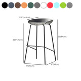 Pleather Bucket Metal Four Legs Footrest Bar Stools Image - 23