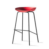 Pleather Bucket Metal Four Legs Footrest Bar Stools Image - 7