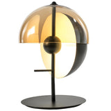 Plug-In Artistic Modern Amber Glass Shade Table Lamp Image - 5