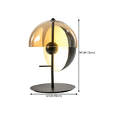 Plug-In Artistic Modern Amber Glass Shade Table Lamp #size