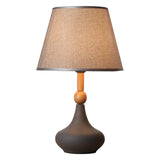 Plug-in Brown Vase Base Geometric Metal Table Lamp Image - 5