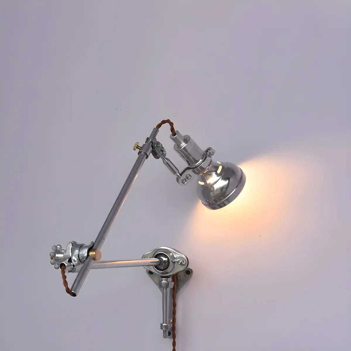 Plug In Electric Dome Aluminium Reading Swing Arm Wall Lamp Image - 1