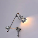 Plug In Electric Dome Aluminium Reading Swing Arm Wall Lamp Image - 1