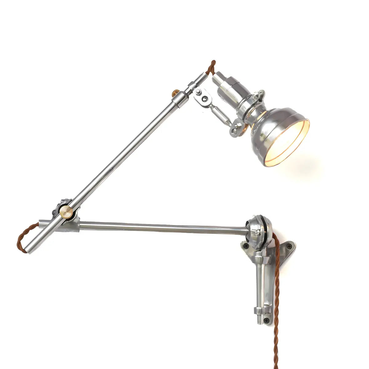 Plug In Electric Dome Aluminium Reading Swing Arm Wall Lamp Image - 5