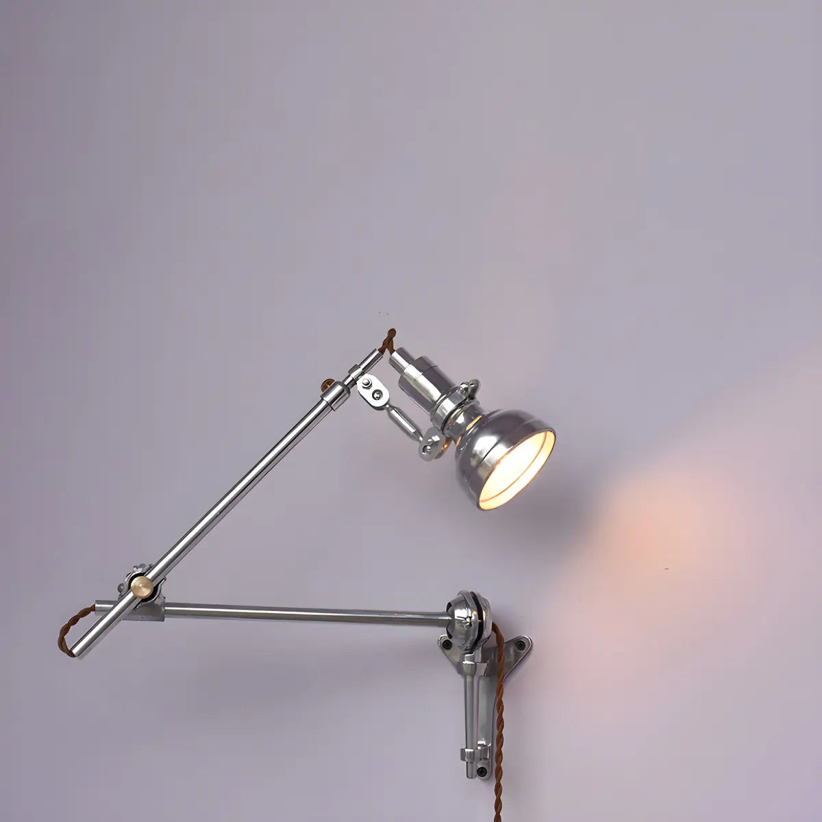 Plug In Electric Dome Aluminium Reading Swing Arm Wall Lamp Image - 7