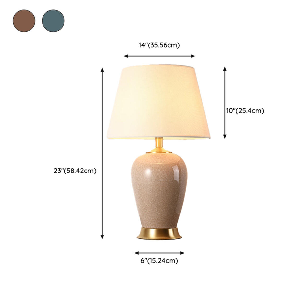 Plug-in Modern Adjustable Height Ceramic Table Lamp 