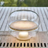 Plug-in Modern Minimalist Round Clear Glass Table Lamp Image - 2