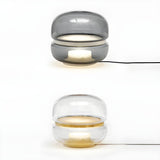 Plug-in Modern Minimalist Round Clear Glass Table Lamp Image - 7