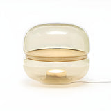 Plug-in Modern Minimalist Round Clear Glass Table Lamp Image - 8