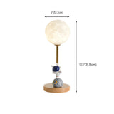 Plug-in Modern Sphere Natural Wood Base Table Lamp Image - 19