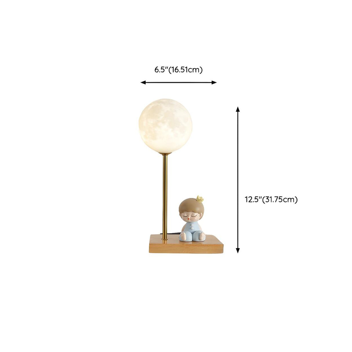 Plug-in Modern Sphere Natural Wood Base Table Lamp Image - 20