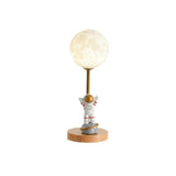 Plug-in Modern Sphere Natural Wood Base Table Lamp Image - 5