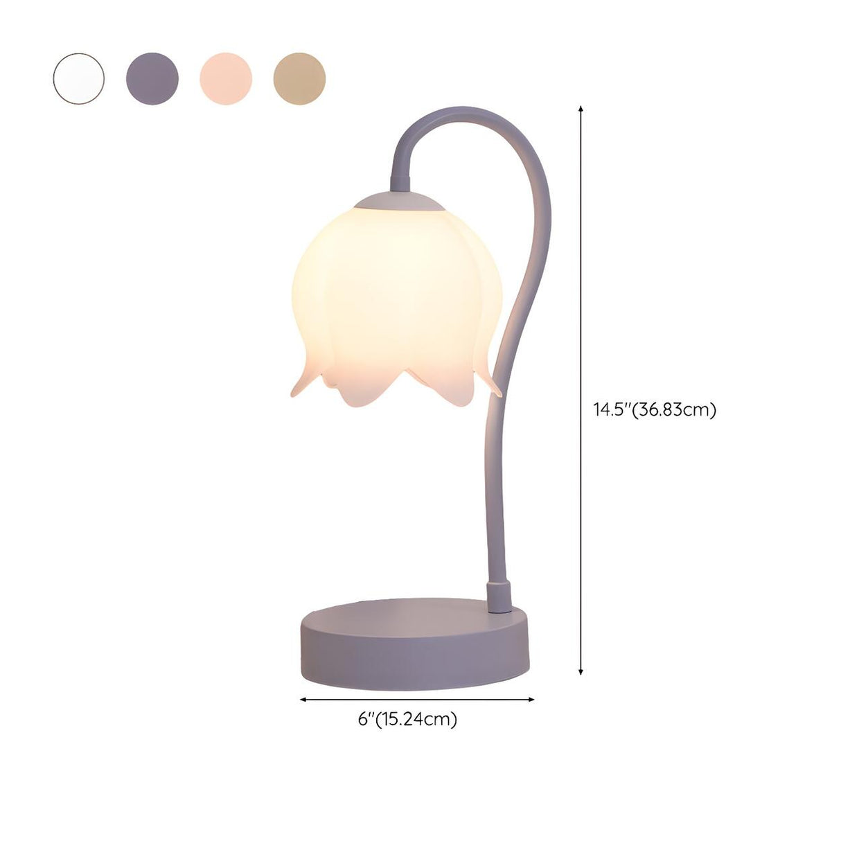 Plug-In Pink Lily of the Valley Bedside Table Lamp 