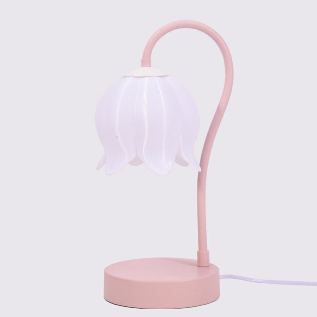 Plug-In Pink Lily of the Valley Bedside Table Lamp Image - 3