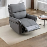 Plug-In USB Orange Leather Swivel Power Relax Recliner Image - 10