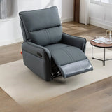 Plug-In USB Orange Leather Swivel Power Relax Recliner Image - 15