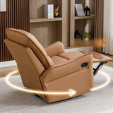 Plug-In USB Orange Leather Swivel Power Relax Recliner Image - 4